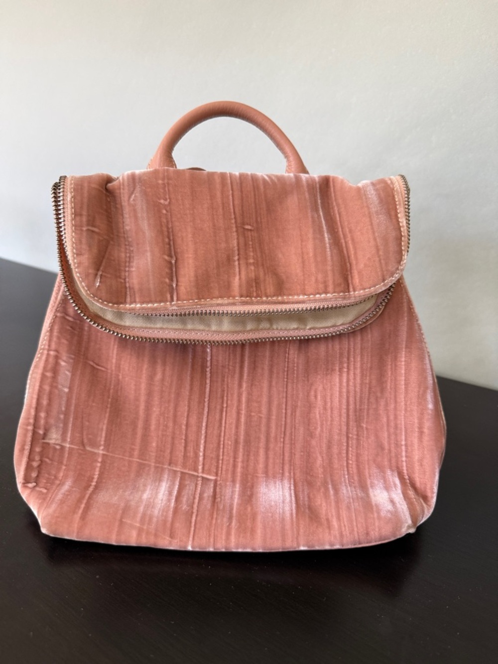 NWOT Whistles Blush Pink Velvet Mini Backpack 9x9